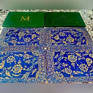 The Metropolitan Museum of Art placemats by Jason Royal Indian floral lapis RARE